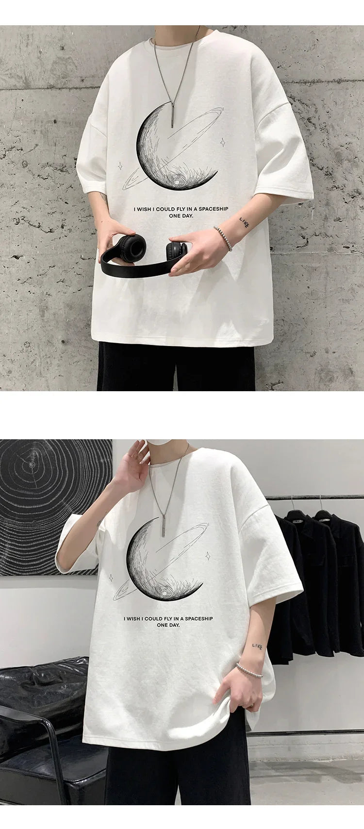 Men's oversized cotton T-shirt - breathable trendy & comfortable