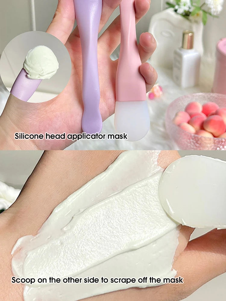 Double-ended silicone face mask brush-soft & reusable skin care tool