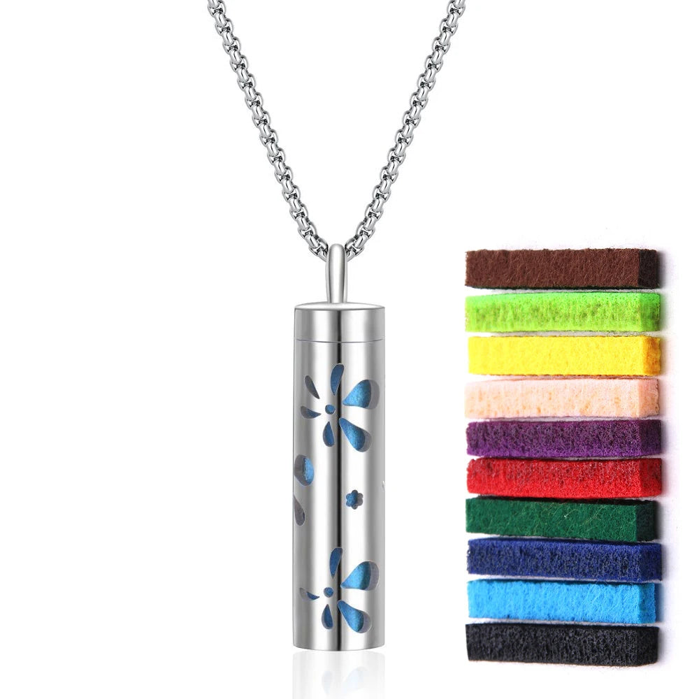 Elegant scent diffuser necklace - aromatherapy jewelry pendant
