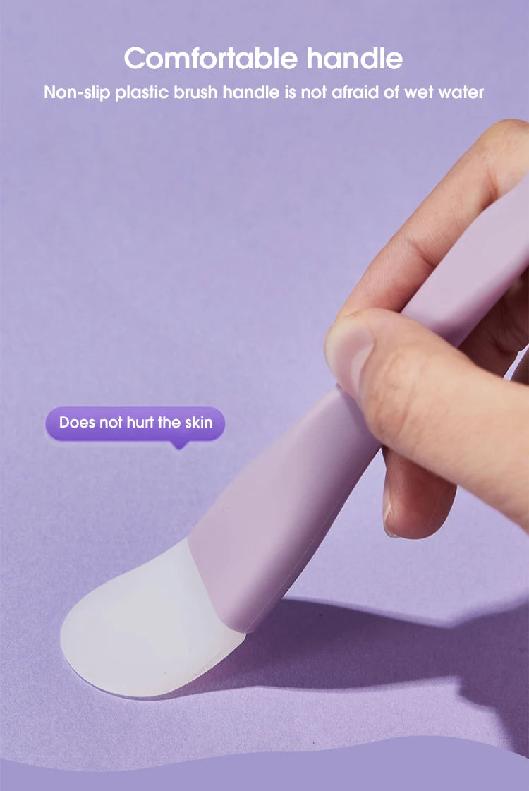 Double-ended silicone face mask brush-soft & reusable skin care tool