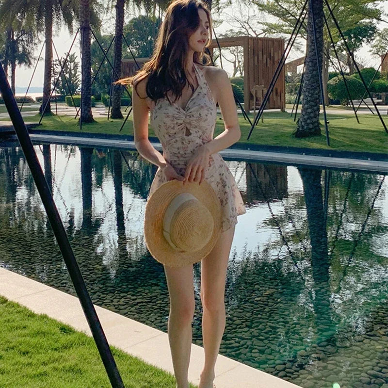 Soft Bloom One-Piece Swim Dress