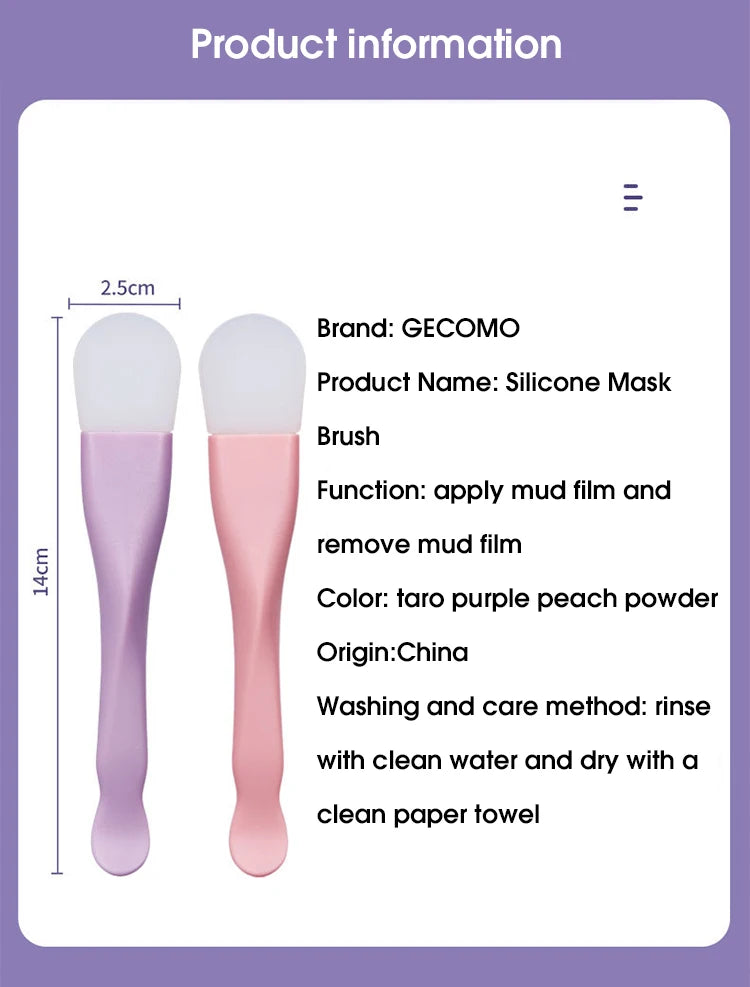 Double-ended silicone face mask brush-soft & reusable skin care tool