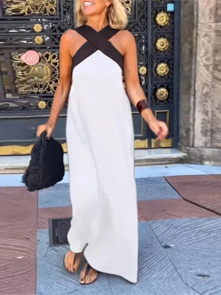Summer Casual Off-Shoulder Maxi Dress