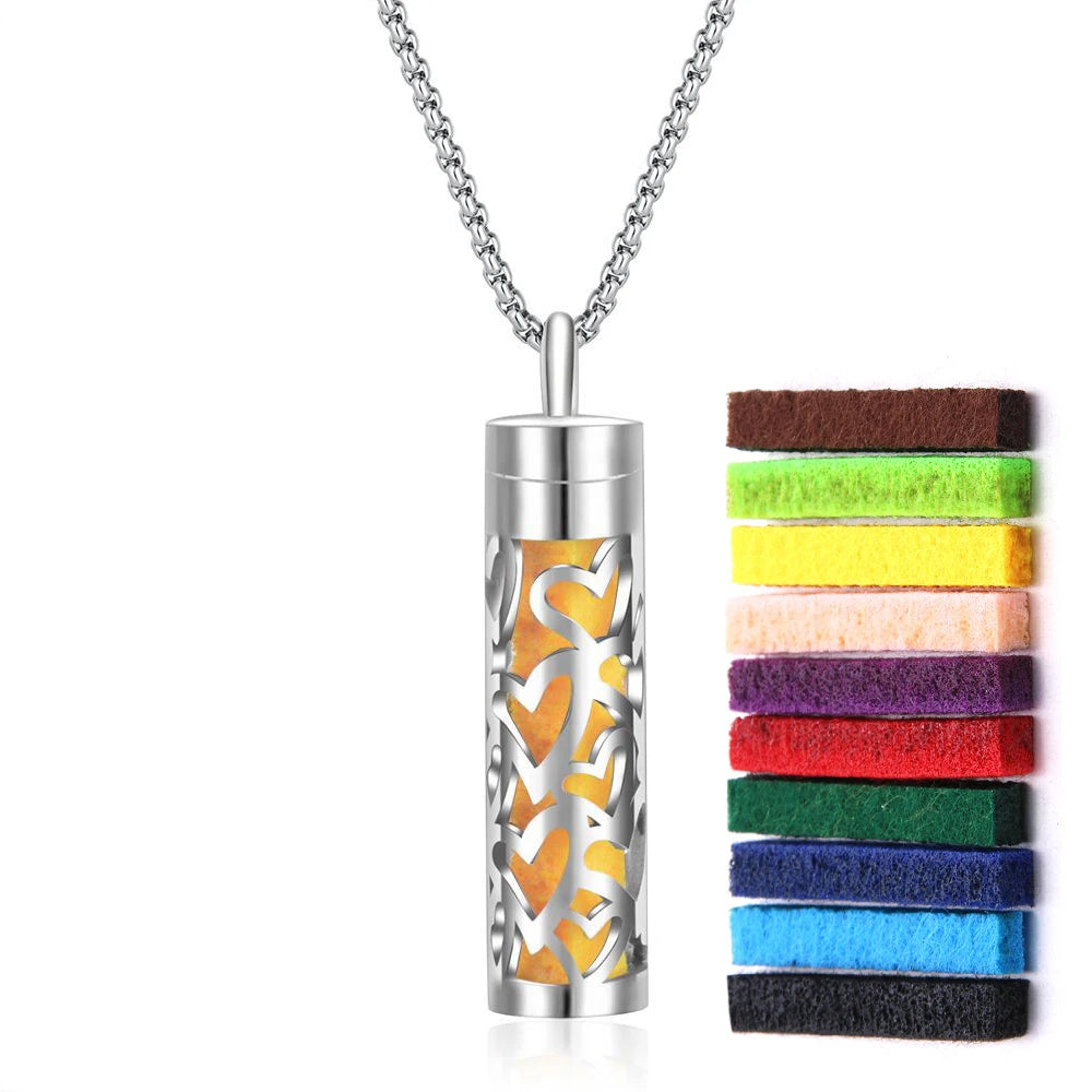 Elegant scent diffuser necklace - aromatherapy jewelry pendant