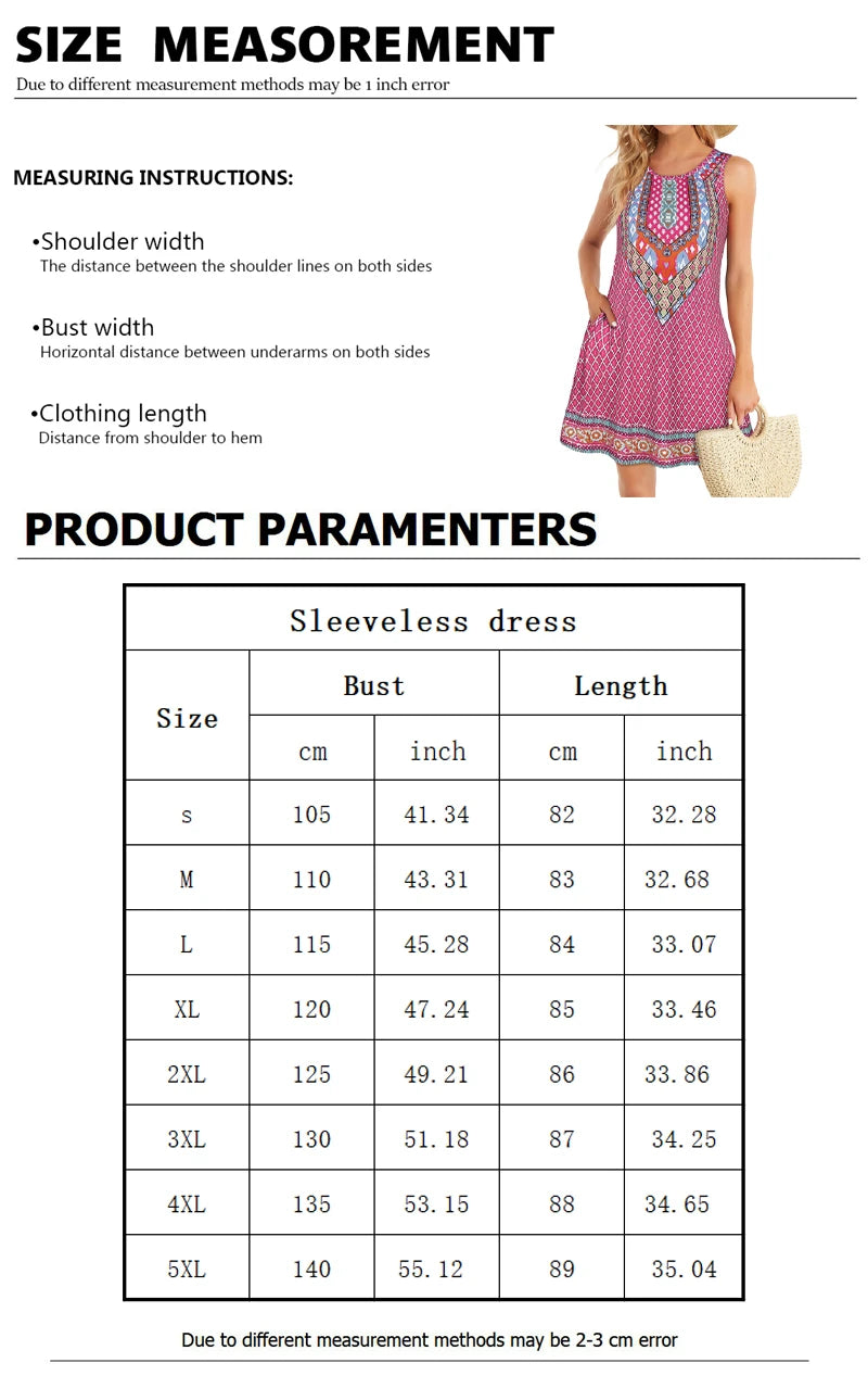 Tropical Summer Sleeveless Dress