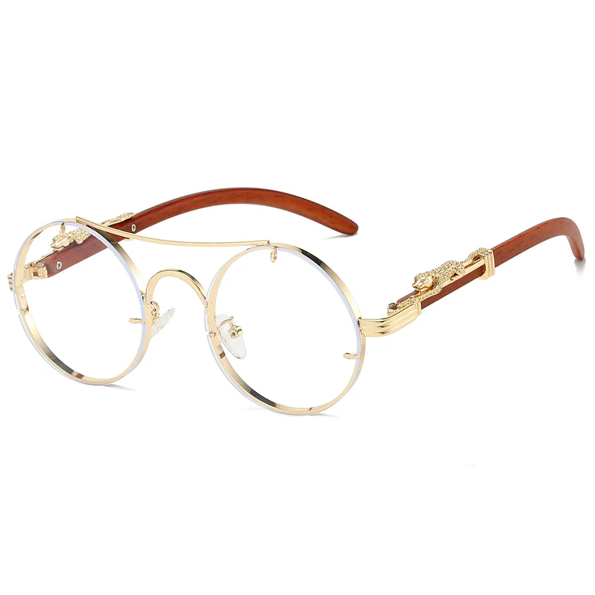 Unisex vintage round sunglasses - UV400 steampunk style - trendora-