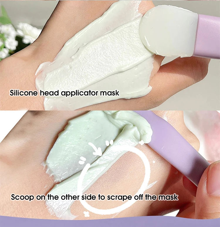 Double-ended silicone face mask brush-soft & reusable skin care tool