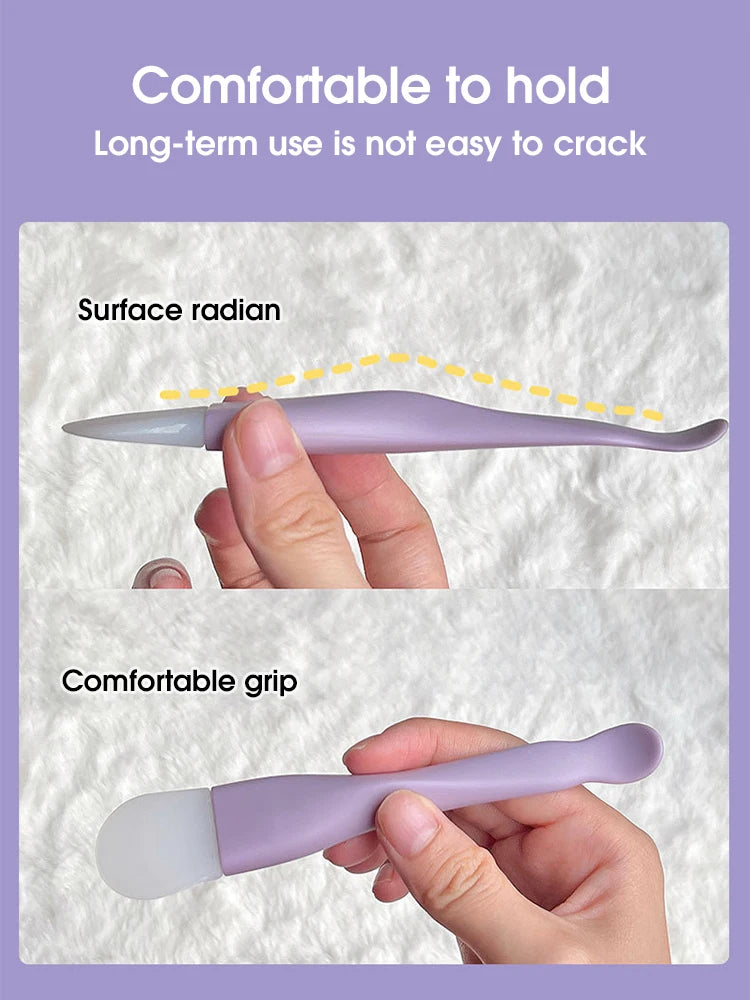 Double-ended silicone face mask brush-soft & reusable skin care tool