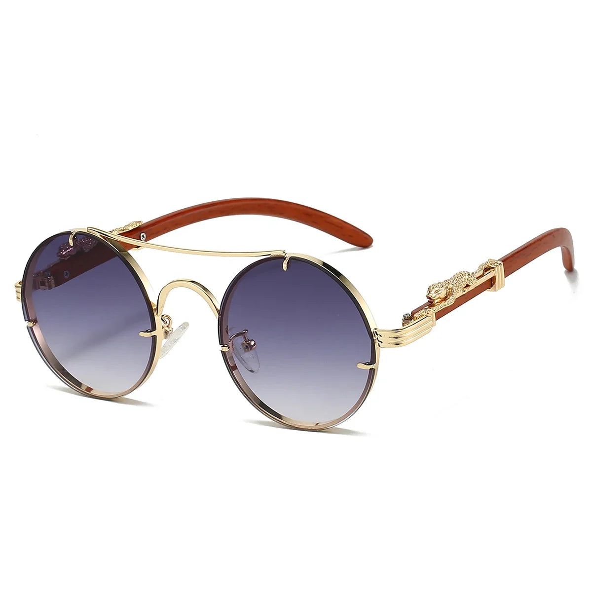 Unisex vintage round sunglasses - UV400 steampunk style - trendora-