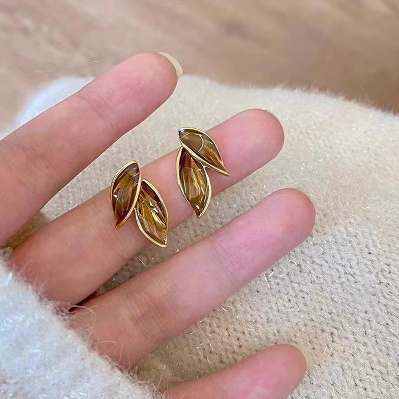 Elegant Korean Leaf Earrings