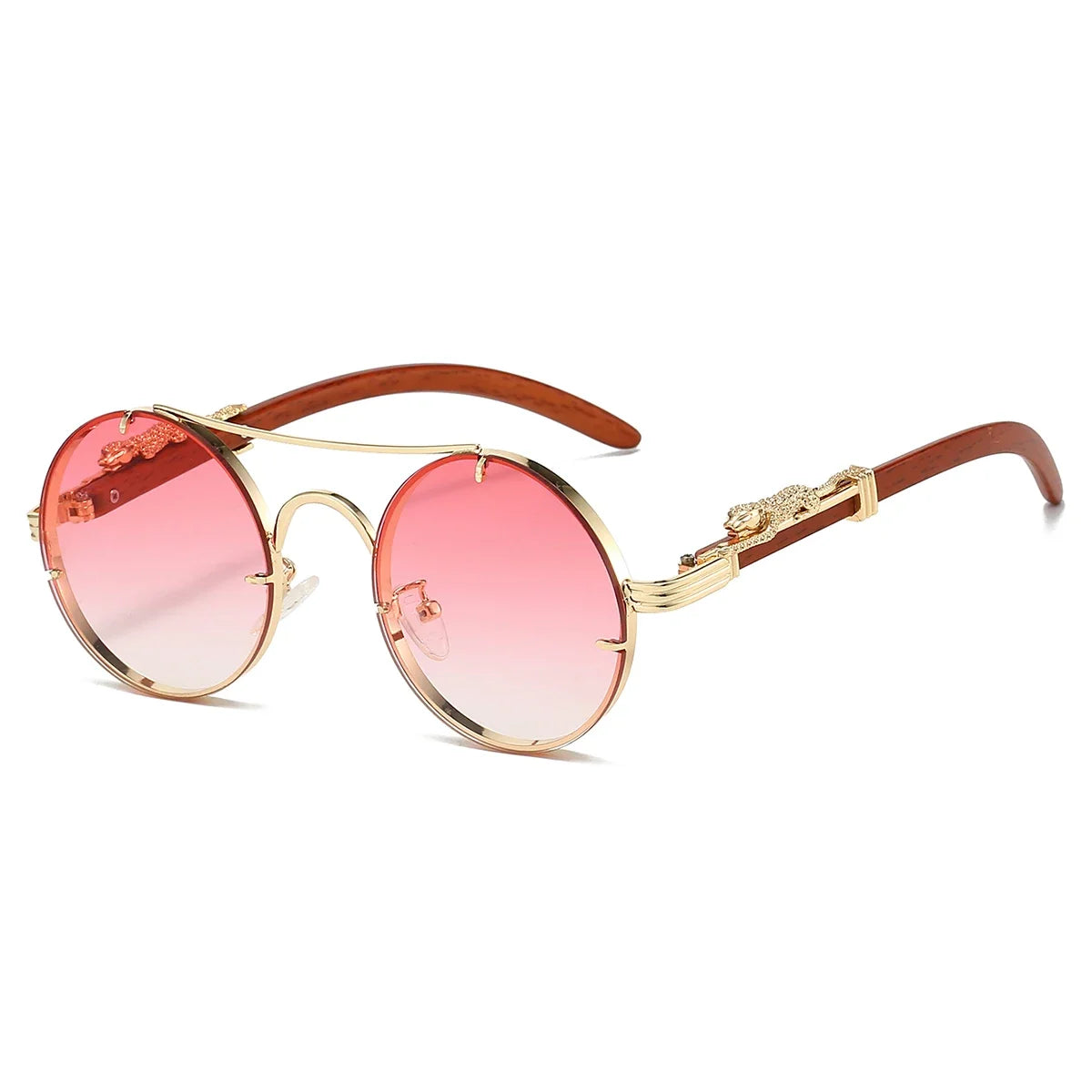 Unisex vintage round sunglasses - UV400 steampunk style - trendora-