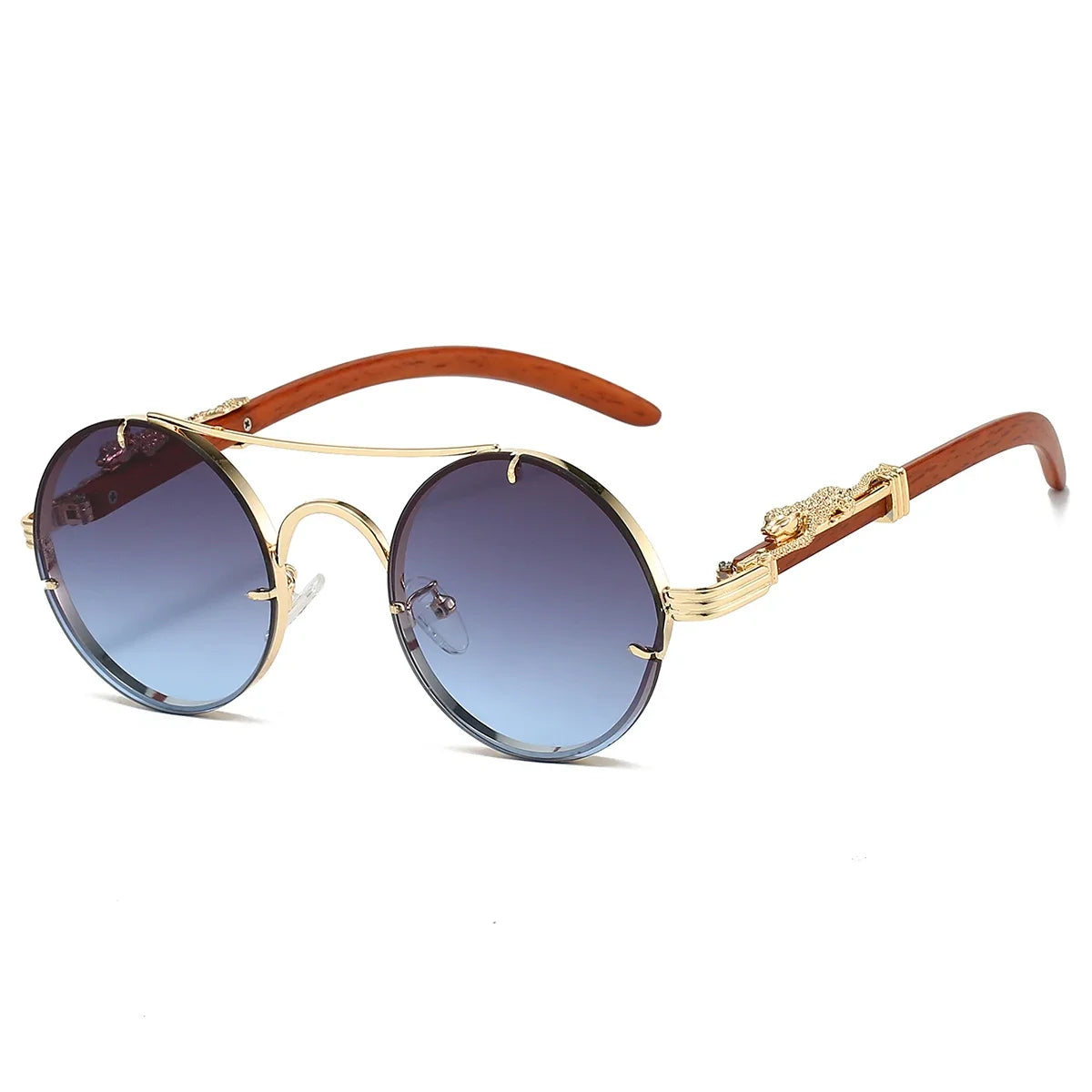 Unisex vintage round sunglasses - UV400 steampunk style - trendora-
