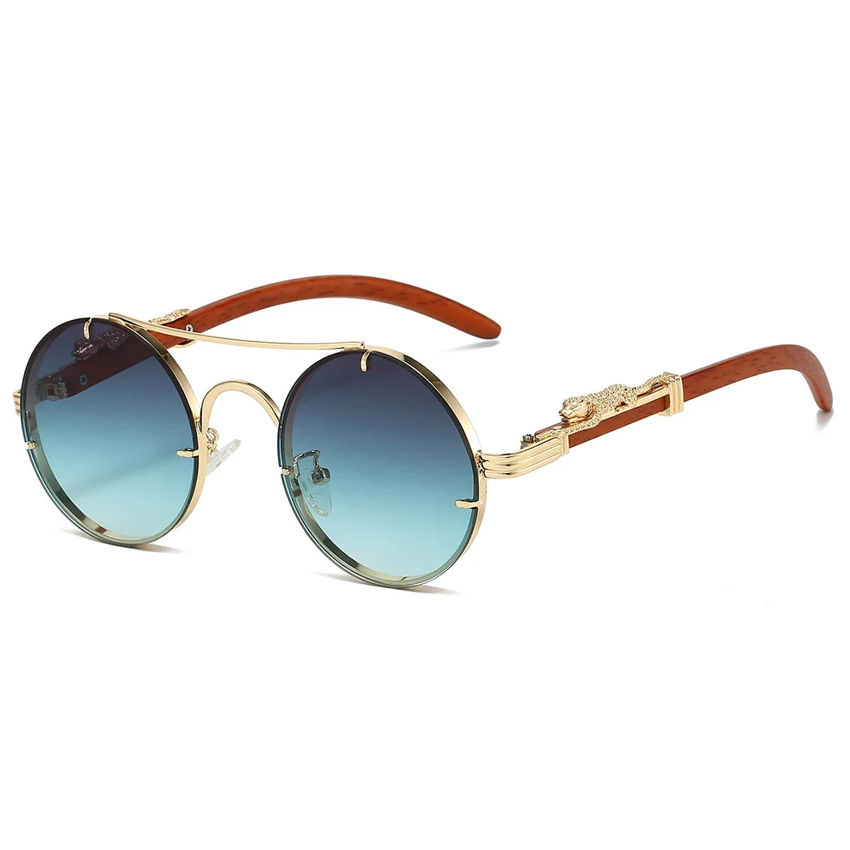 Unisex vintage round sunglasses - UV400 steampunk style - trendora-
