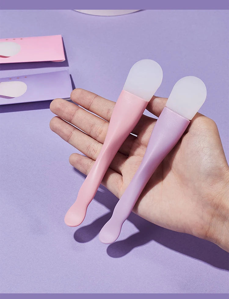 Double-ended silicone face mask brush-soft & reusable skin care tool