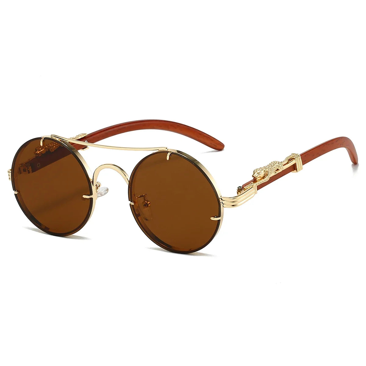 Unisex vintage round sunglasses - UV400 steampunk style - trendora-