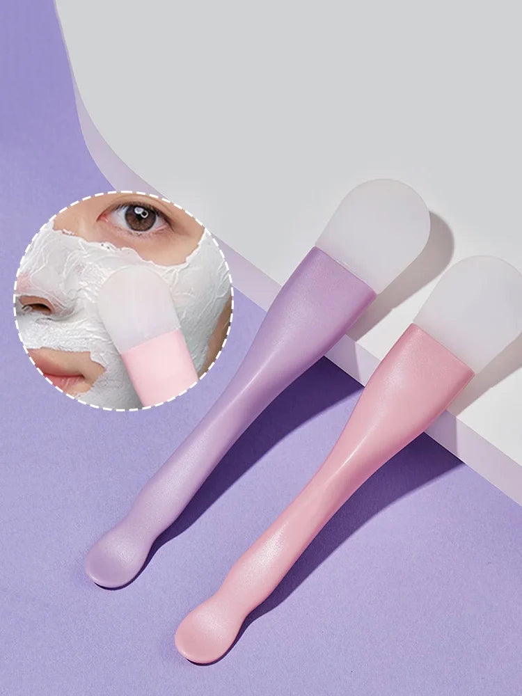 Double-ended silicone face mask brush-soft & reusable skin care tool