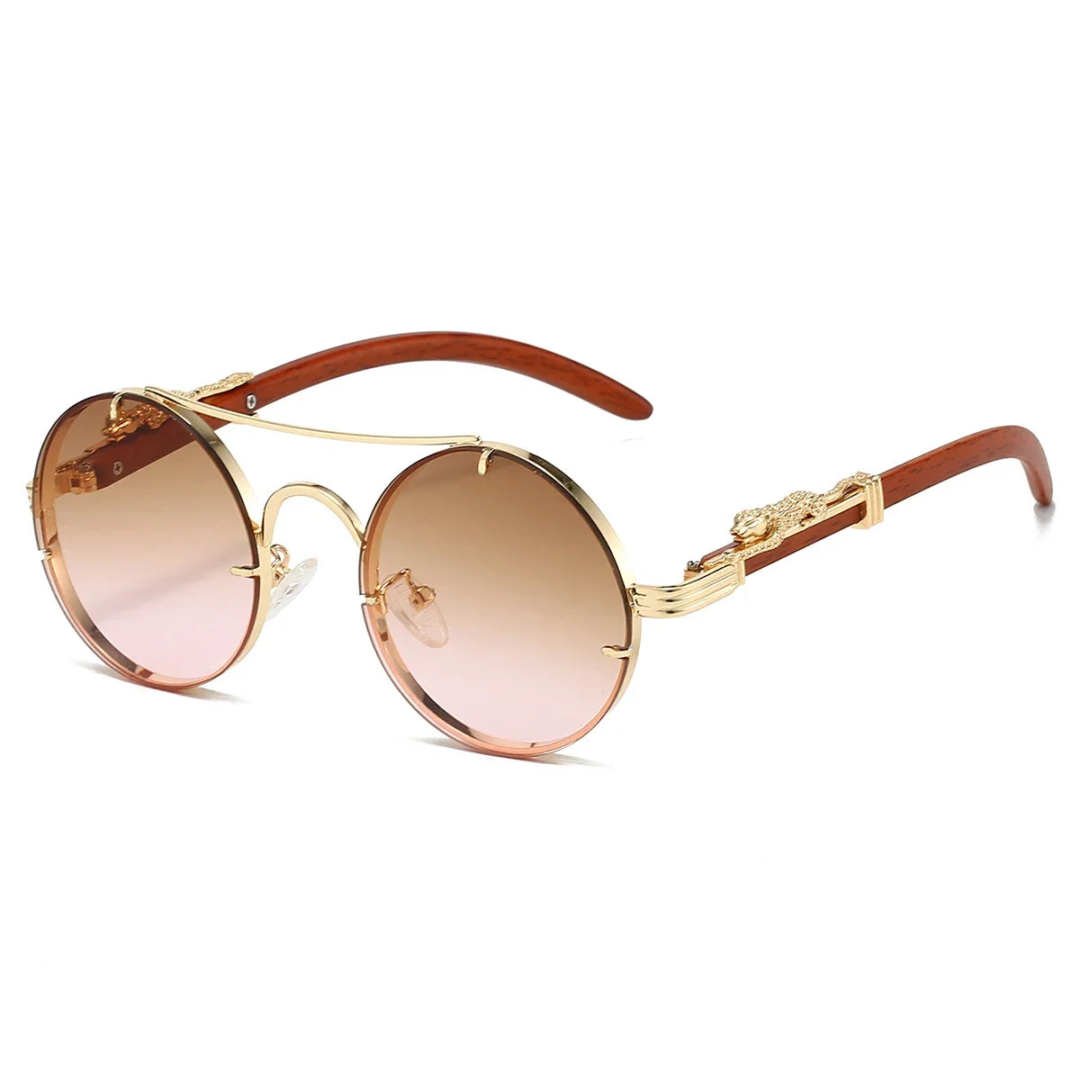 Unisex vintage round sunglasses - UV400 steampunk style - trendora-