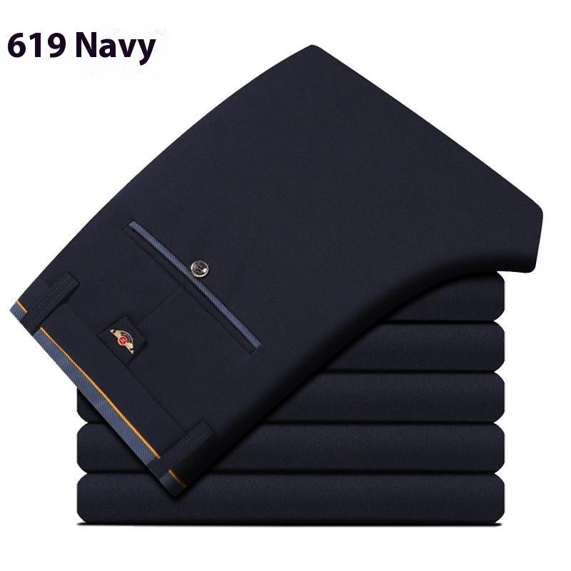 Slim fit stretch pencil pants Korean style formal suit trousers for men