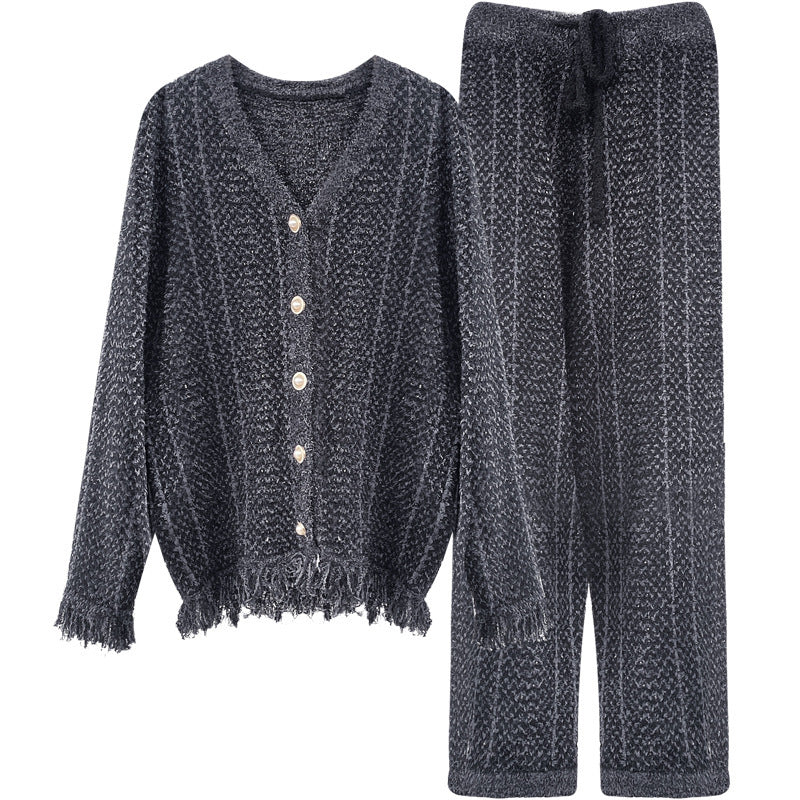 Tassel soft comfortable velvet loungewear made with thick feather yarn