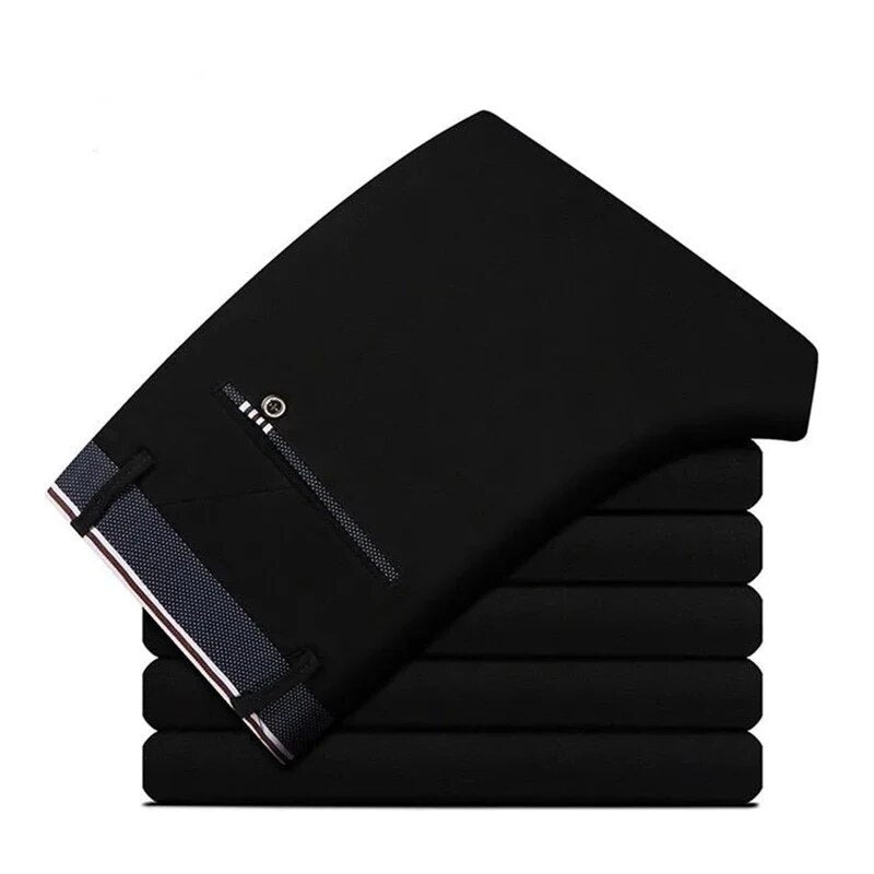 Slim fit stretch pencil pants Korean style formal suit trousers for men