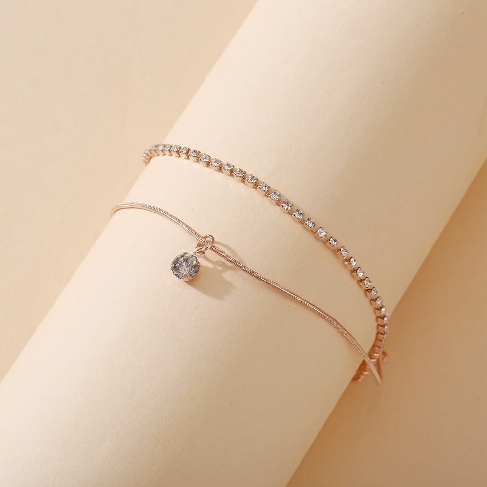 Bohemian Beads Anklets with cubic zirconia accents for women’s ankle jewelry