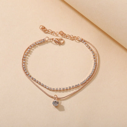 Bohemian Beads Anklets with cubic zirconia accents for women’s ankle jewelry