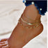 Bohemian Beads Anklets with cubic zirconia accents for women’s ankle jewelry