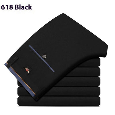 Slim fit stretch pencil pants Korean style formal suit trousers for men