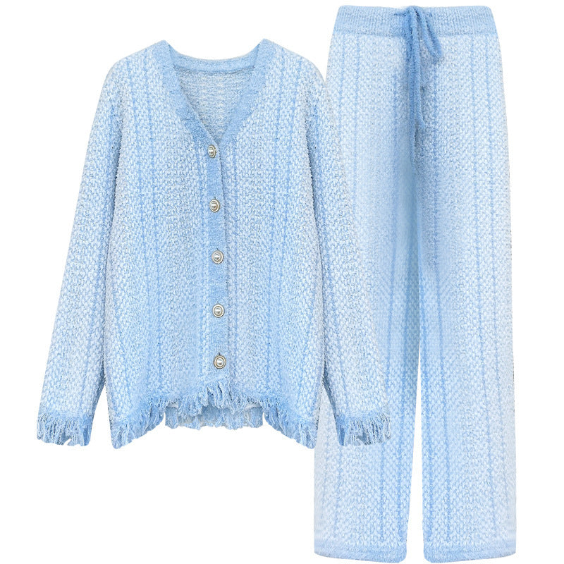 Tassel soft comfortable velvet loungewear made with thick feather yarn