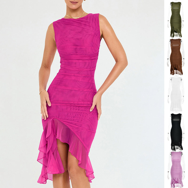 Summer slim skinny sleeveless dress women’s bodycon party club outfit