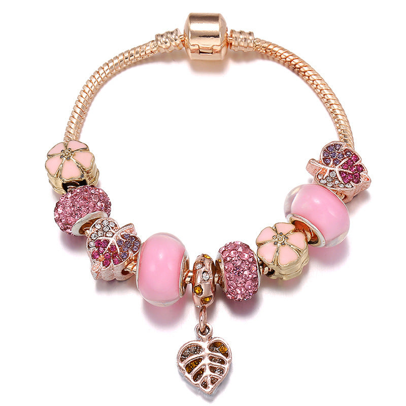 New Mori Bracelet, Glass Beaded Accessories, Plant Pendant, Bracelet Jewelry
