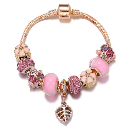 New Mori Bracelet, Glass Beaded Accessories, Plant Pendant, Bracelet Jewelry