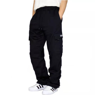 Men pants sweatpants with elastic waist and drawstring, ideal for sports and casual wear