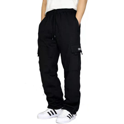 Men pants sweatpants with elastic waist and drawstring, ideal for sports and casual wear