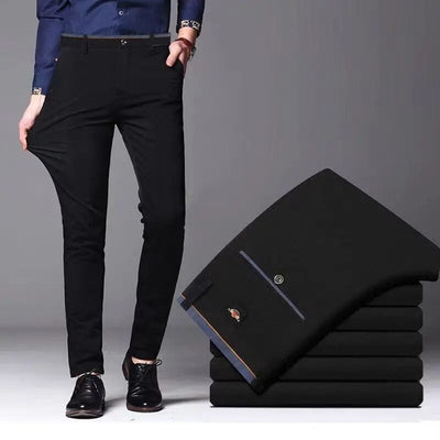 Slim fit stretch pencil pants Korean style formal suit trousers for men
