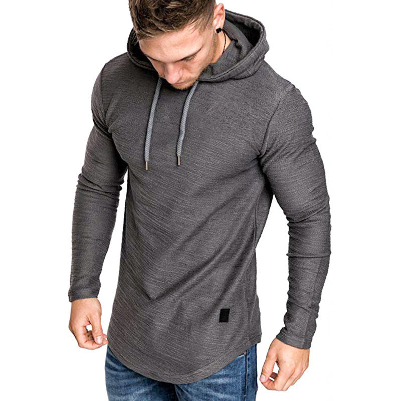 Men hoodie sweatshirt with slim fit, long sleeves, and gym-ready casual style