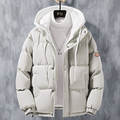 Fashion hooded jacket men winter coat with thick cotton and two-piece design
