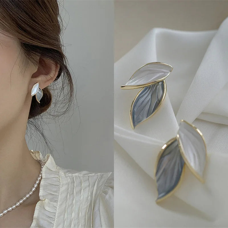 Elegant Korean Leaf Earrings