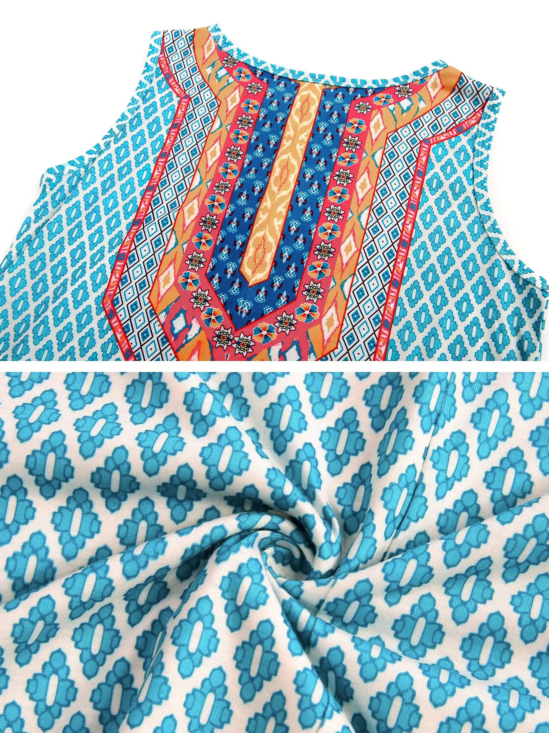 Tropical Summer Sleeveless Dress
