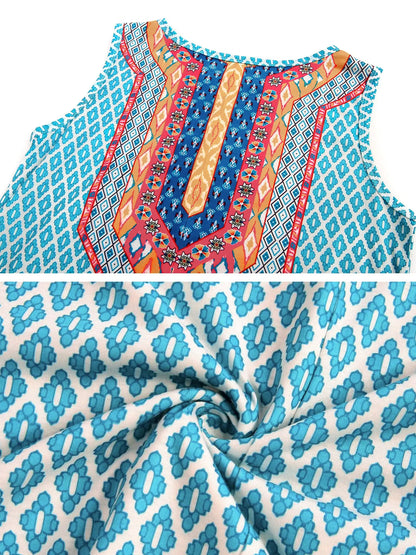 Tropical Summer Sleeveless Dress