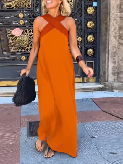 Summer Casual Off-Shoulder Maxi Dress