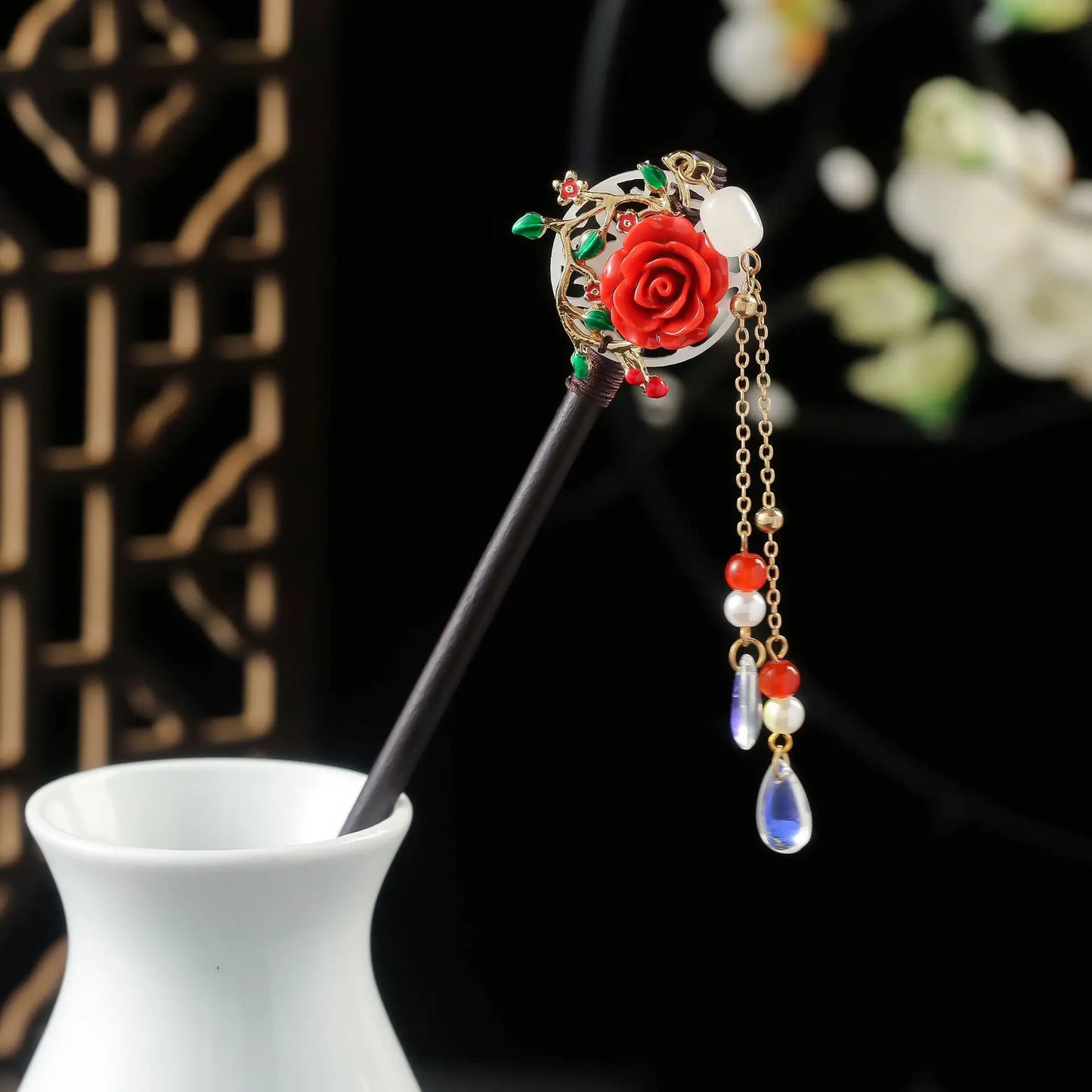 Vintage Floral Hair Stick