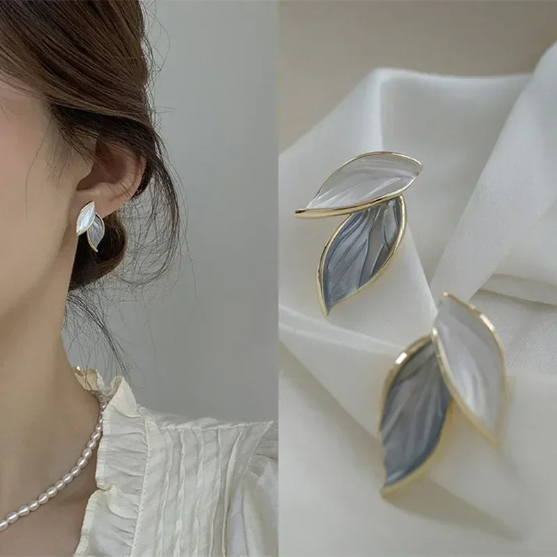 Elegant Korean Leaf Earrings