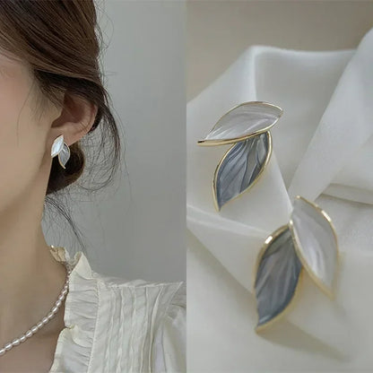 Elegant Korean Leaf Earrings