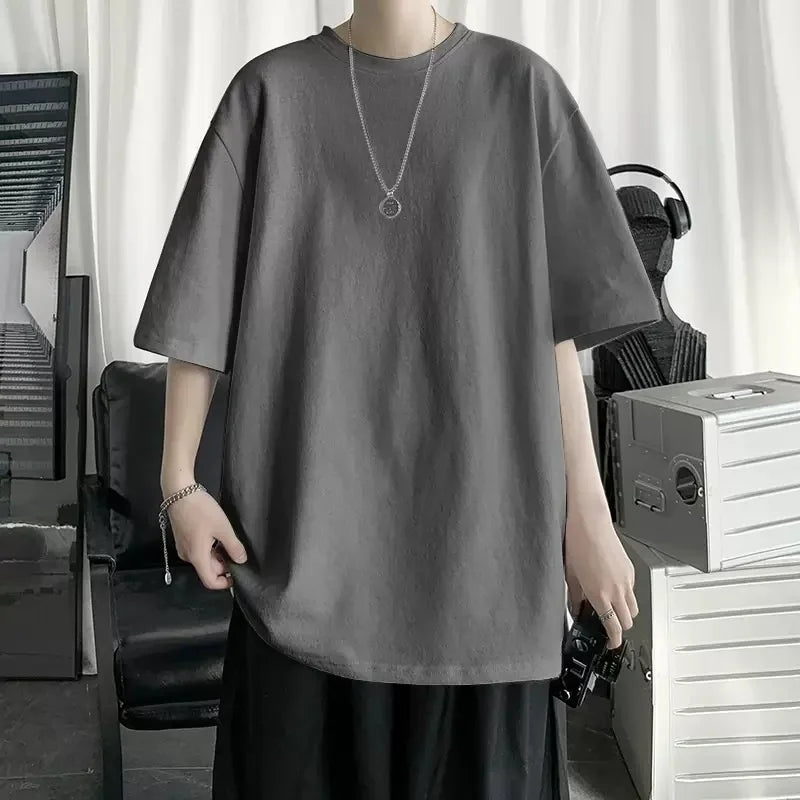 Men's oversized cotton T-shirt breathable trendy comfortable
