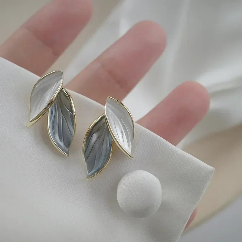 Elegant Korean Leaf Earrings