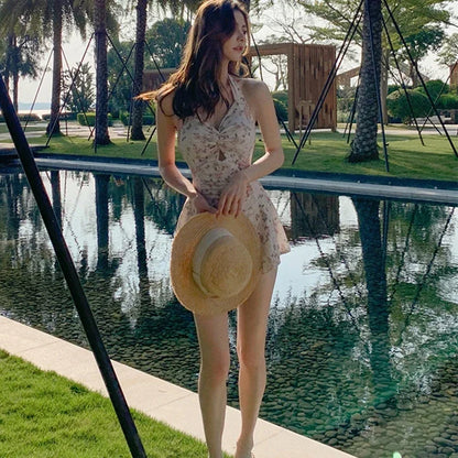 Soft Bloom One-Piece Swim Dress