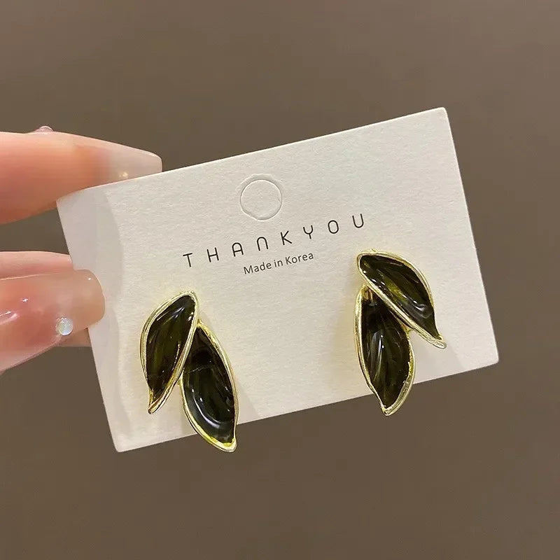 Elegant Korean Leaf Earrings