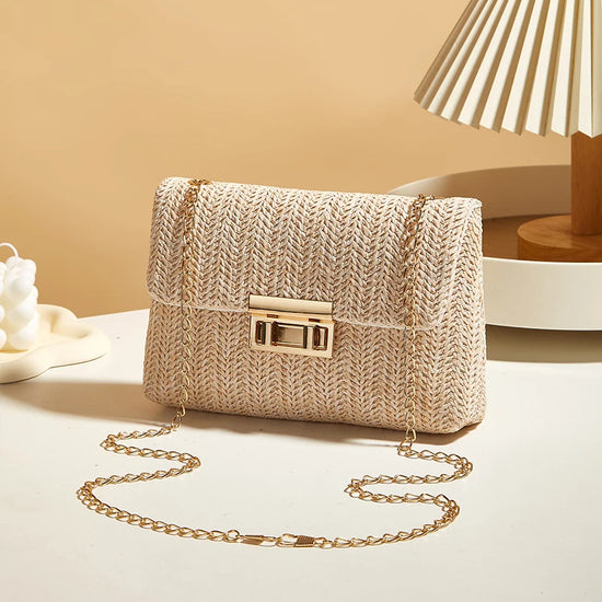 Capri Woven Straw Crossbody Bag