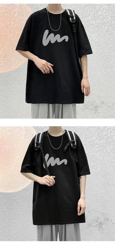 Men's oversized cotton T-shirt breathable trendy comfortable